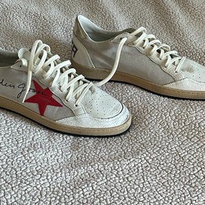 Golden Goose Ball Star Red Star and Silver heel tab size 43, Never Worn